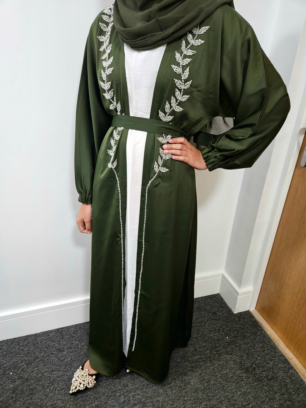 Luscious Green Embellished Abaya