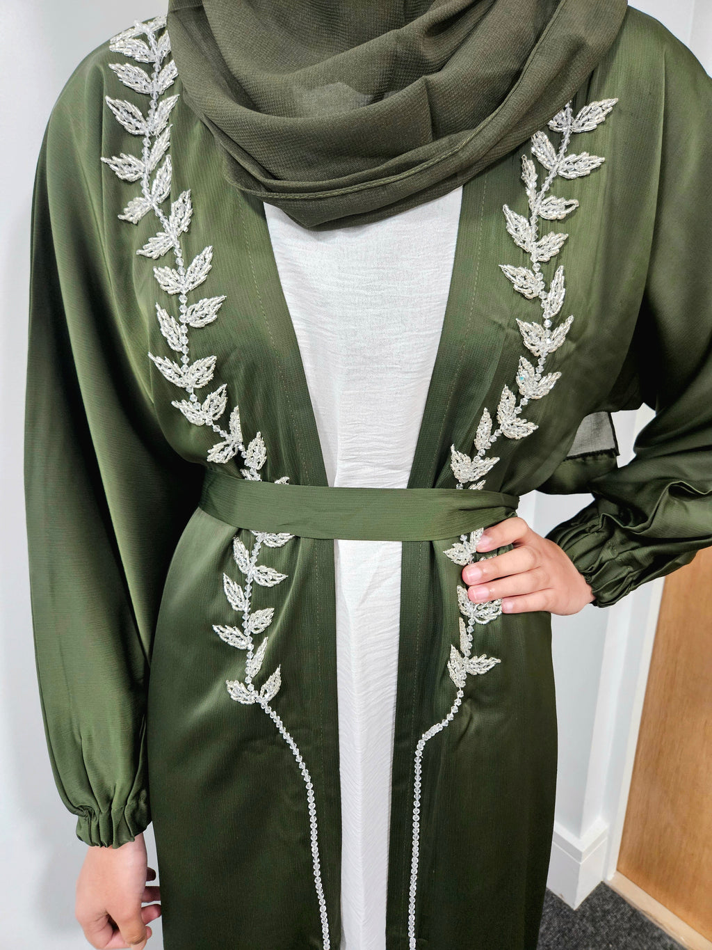 Luscious Green Embellished Abaya