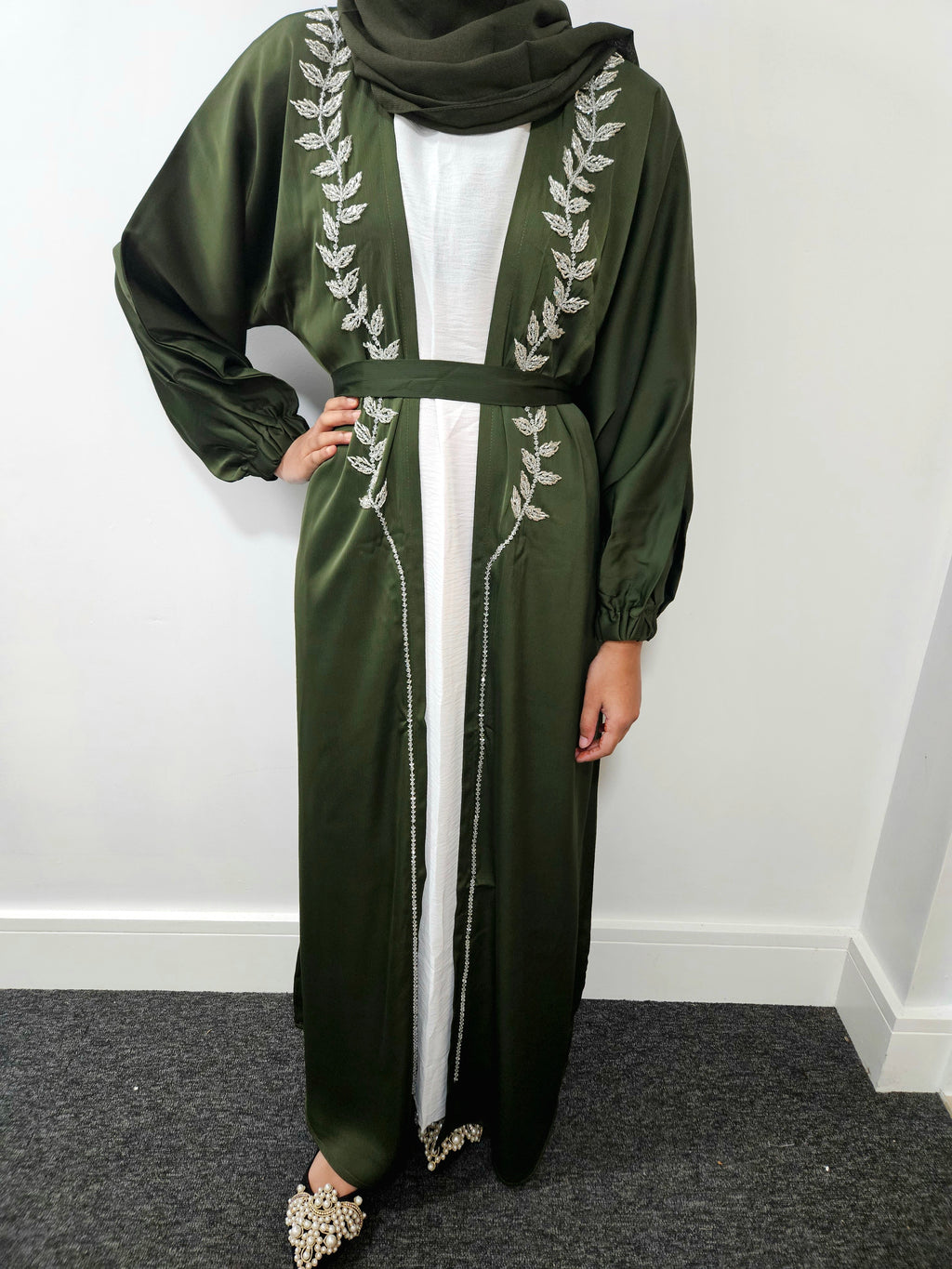 Luscious Green Embellished Abaya