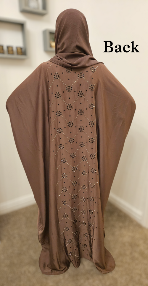 Celestial Mink Kaftan Abaya- Front & Back Embellished