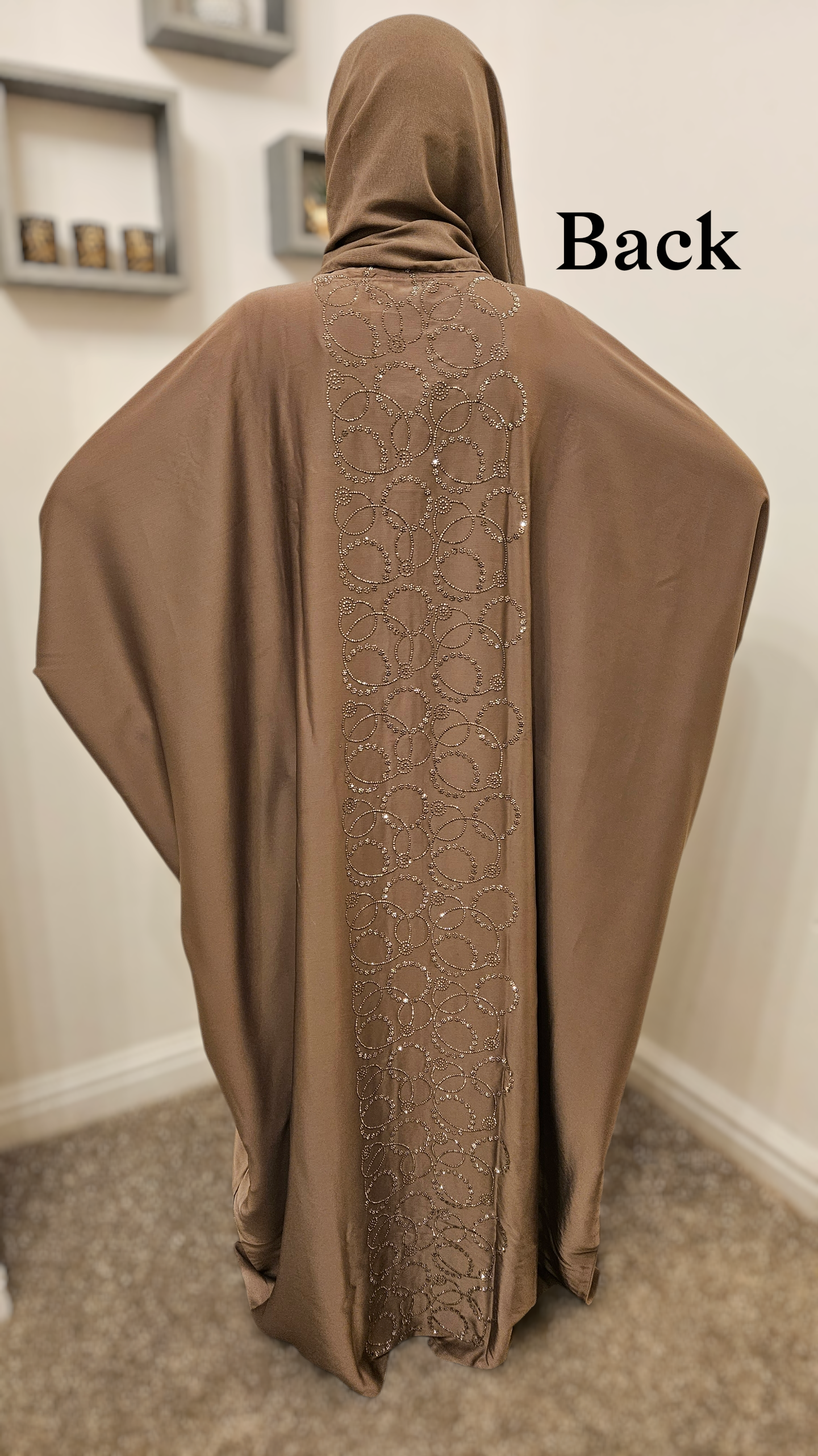 Golden Beige Kaftan- Front & Back Embellished